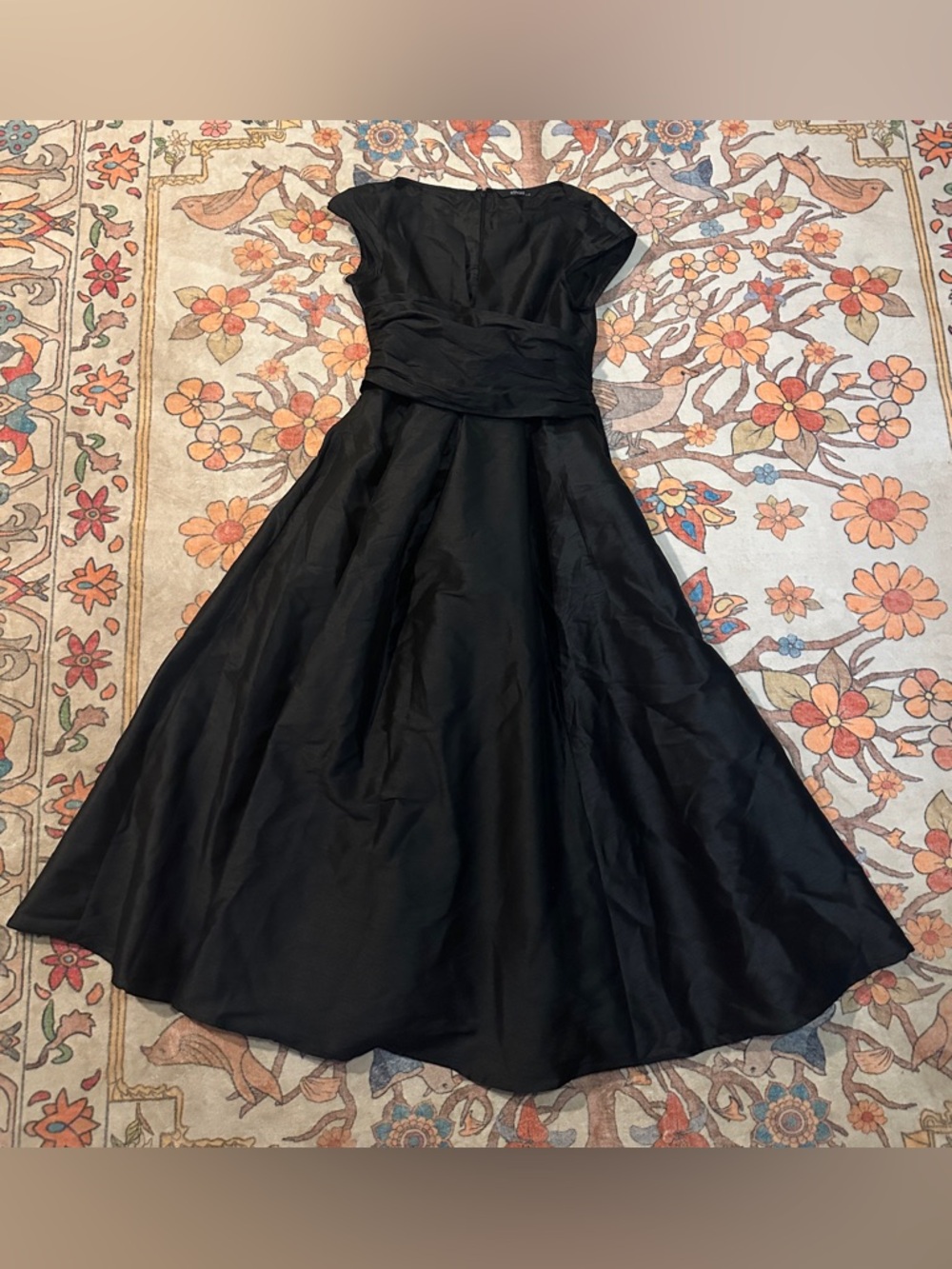 eshakti Black Midi Fit-and-Flare Dress